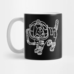 White Line Drawing Space General Astronaut Sci Fi Dog Mug